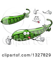 Clipart Of A Cartoon Face Hands And Peas Royalty Free Vector Illustration