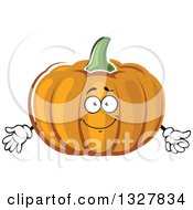 Clipart Of A Cartoon Pumpkin Character Royalty Free Vector Illustration