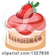 Clipart Of A Cartoon Strawberry Cake Royalty Free Vector Illustration