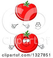 Clipart Of A Happy Face Hands And Red Tomatoes Royalty Free Vector Illustration