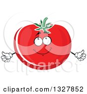 Clipart Of A Happy Red Tomato Character Giving Thumbs Up Royalty Free Vector Illustration