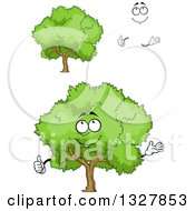 Clipart Of A Cartoon Face Hands And Trees Royalty Free Vector Illustration