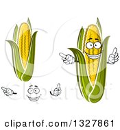 Poster, Art Print Of Cartoon Happy Face Hands And Corn