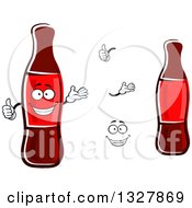 Clipart Of A Cartoon Face Hands And Soda Bottles Royalty Free Vector Illustration
