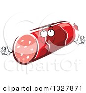 Clipart Of A Cartoon Sausage Character Giving A Thumb Up Royalty Free Vector Illustration