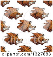 Poster, Art Print Of Seamless Background Pattern Of Razorback Boar Faces