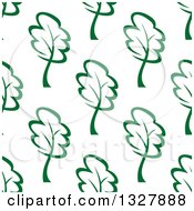 Clipart Of A Seamless Background Pattern Of Sketched Green Trees Royalty Free Vector Illustration