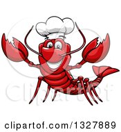 Clipart Of A Cartoon Welcoming Lobster Chef Royalty Free Vector Illustration by Vector Tradition SM