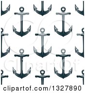 Clipart Of A Seamless Background Pattern Of Navy Blue Anchors Royalty Free Vector Illustration