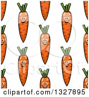 Clipart Of A Seamless Background Pattern Of Happy Carrots Royalty Free Vector Illustration