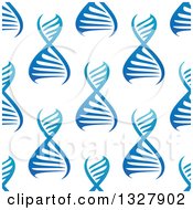 Clipart Of A Seamless Gradient Blue DNA Background Pattern 2 Royalty Free Vector Illustration