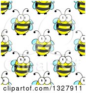 Poster, Art Print Of Seamless Pattern Background Of Cute Bees 2