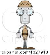 Poster, Art Print Of Cartoon Skinny Surprised Zookeeper Robot