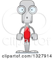 Poster, Art Print Of Cartoon Skinny Surprised Robot Wrestler