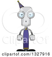 Poster, Art Print Of Cartoon Skinny Surprised Robot Wizard