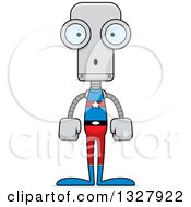 Poster, Art Print Of Cartoon Skinny Surprised Super Hero Robot