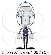 Poster, Art Print Of Cartoon Skinny Surprised Futuristic Space Robot