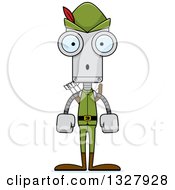 Poster, Art Print Of Cartoon Skinny Surprised Robin Hood Robot