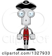 Poster, Art Print Of Cartoon Skinny Surprised Pirate Robot