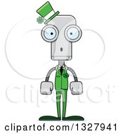 Poster, Art Print Of Cartoon Skinny Surprised St Patricks Day Robot