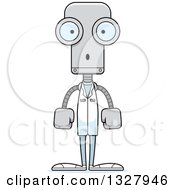 Poster, Art Print Of Cartoon Skinny Surprised Robot Doctor