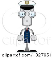 Poster, Art Print Of Cartoon Skinny Surprised Robot Captain