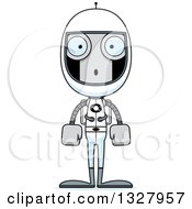 Poster, Art Print Of Cartoon Skinny Surprised Astronaut Robot