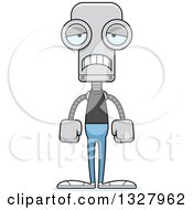 Poster, Art Print Of Cartoon Skinny Sad Casual Robot