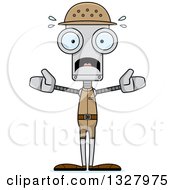 Poster, Art Print Of Cartoon Skinny Scared Zookeeper Robot