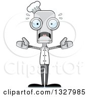 Poster, Art Print Of Cartoon Skinny Scared Chef Robot