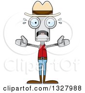 Poster, Art Print Of Cartoon Skinny Scared Robot Cowboy