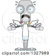 Poster, Art Print Of Cartoon Skinny Scared Robot Cupid