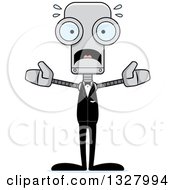 Poster, Art Print Of Cartoon Skinny Scared Robot Groom