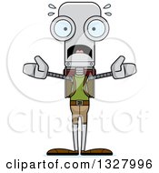 Poster, Art Print Of Cartoon Skinny Scared Robot Hiker