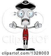 Poster, Art Print Of Cartoon Skinny Scared Pirate Robot