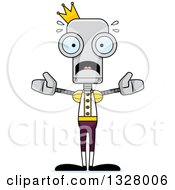 Poster, Art Print Of Cartoon Skinny Scared Robot Prince