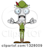Poster, Art Print Of Cartoon Skinny Scared Robin Hood Robot