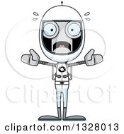Poster, Art Print Of Cartoon Skinny Scared Astronaut Robot