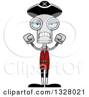 Poster, Art Print Of Cartoon Skinny Mad Pirate Robot