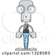 Poster, Art Print Of Cartoon Skinny Surprised Casual Robot