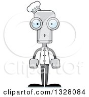 Poster, Art Print Of Cartoon Skinny Surprised Chef Robot