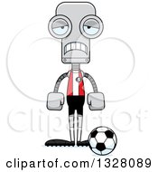 Poster, Art Print Of Cartoon Skinny Sad Robot Socer Player