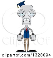 Poster, Art Print Of Cartoon Skinny Sad Robot Professor