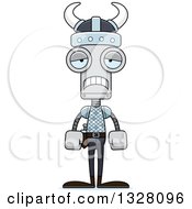 Poster, Art Print Of Cartoon Skinny Sad Viking Robot