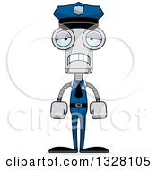 Poster, Art Print Of Cartoon Skinny Sad Robot Police Officer
