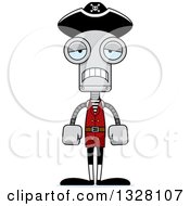 Poster, Art Print Of Cartoon Skinny Sad Pirate Robot