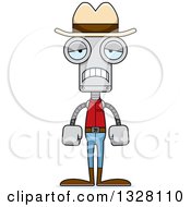 Poster, Art Print Of Cartoon Skinny Sad Robot Cowboy