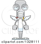 Poster, Art Print Of Cartoon Skinny Sad Robot Cupid