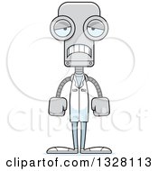 Poster, Art Print Of Cartoon Skinny Sad Robot Doctor