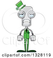 Poster, Art Print Of Cartoon Skinny Sad St Patricks Day Robot